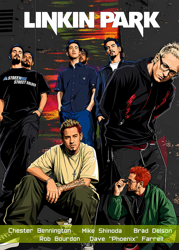 Linkin Park Band Members Illustration