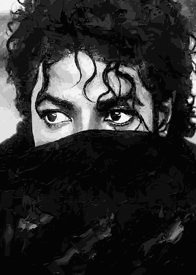 Michael Jackson Black and White Portrait