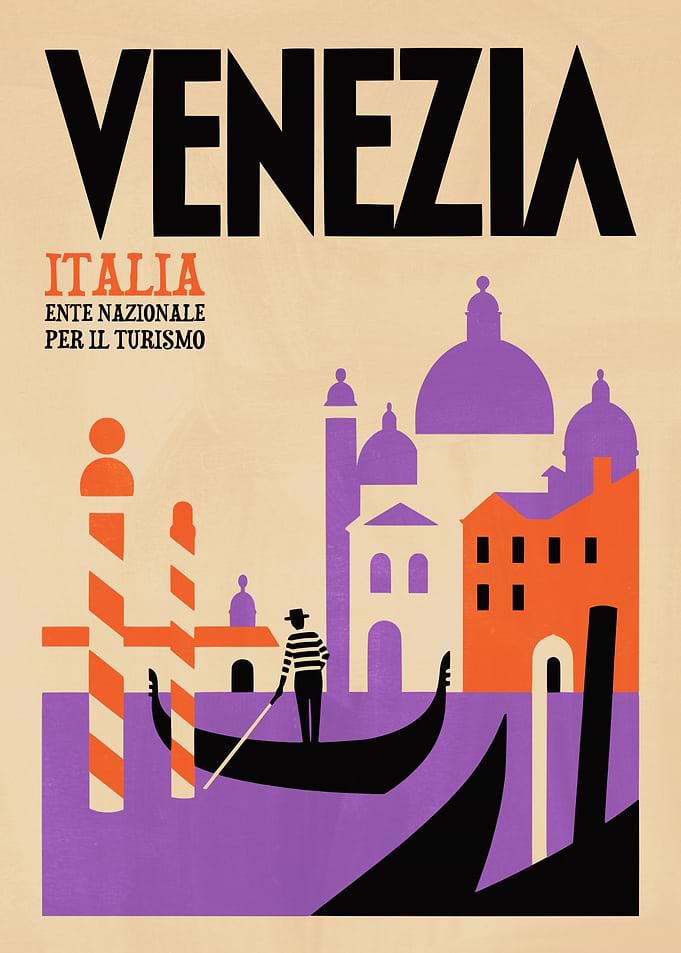 Vintage Venice Italy Travel Poster