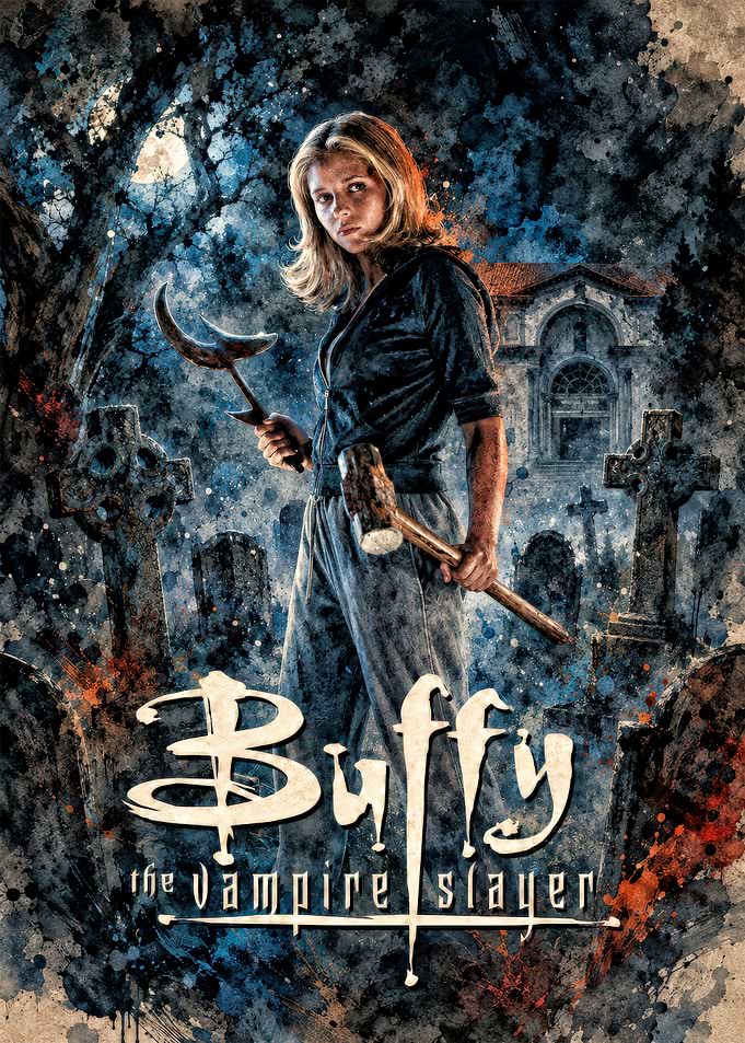 Buffy the Vampire Slayer Watercolor Poster