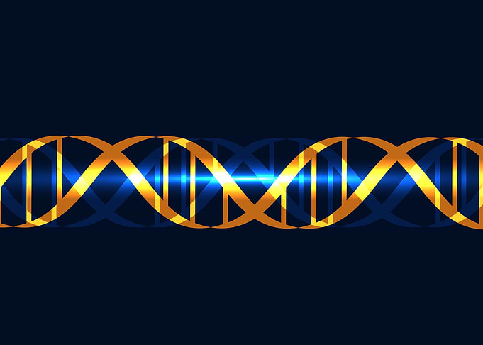 Glowing Golden DNA Helix Strand