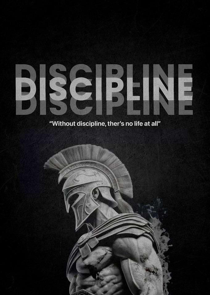 Spartan Warrior Discipline Motivational Poster