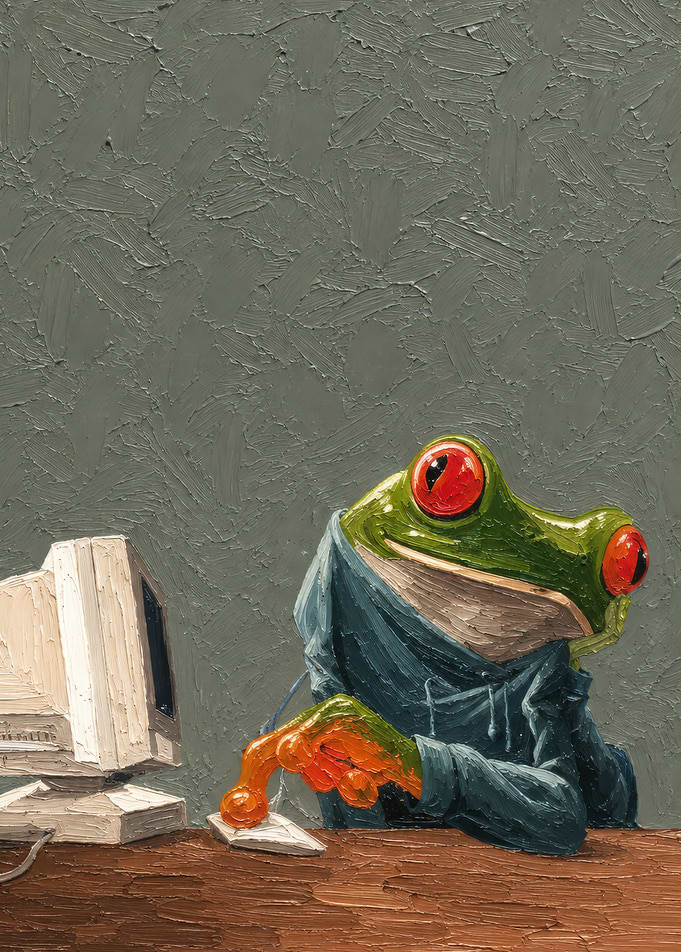 Oil Painting of Frog Using Computer
