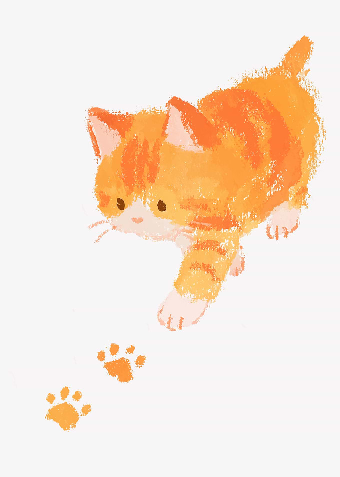 Cute Orange Tabby Kitten Illustration