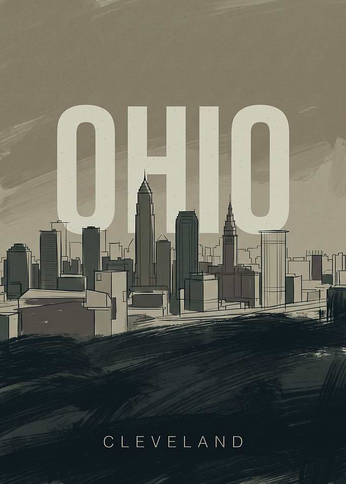 Cleveland Ohio Skyline Poster