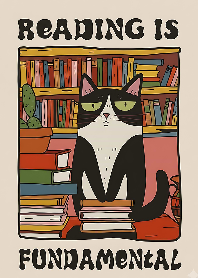 Reading Is Fundamental Cat Poster