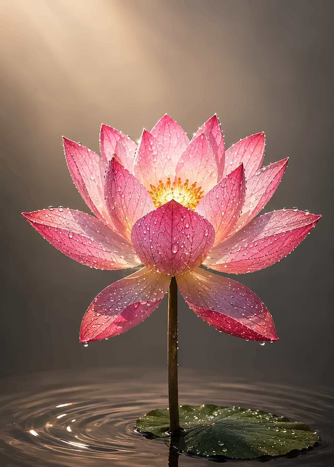 Radiant Pink Lotus Flower