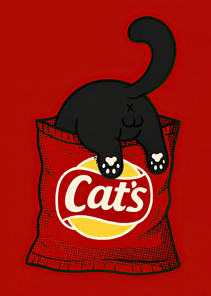 Cat's Chips Funny Pop Art