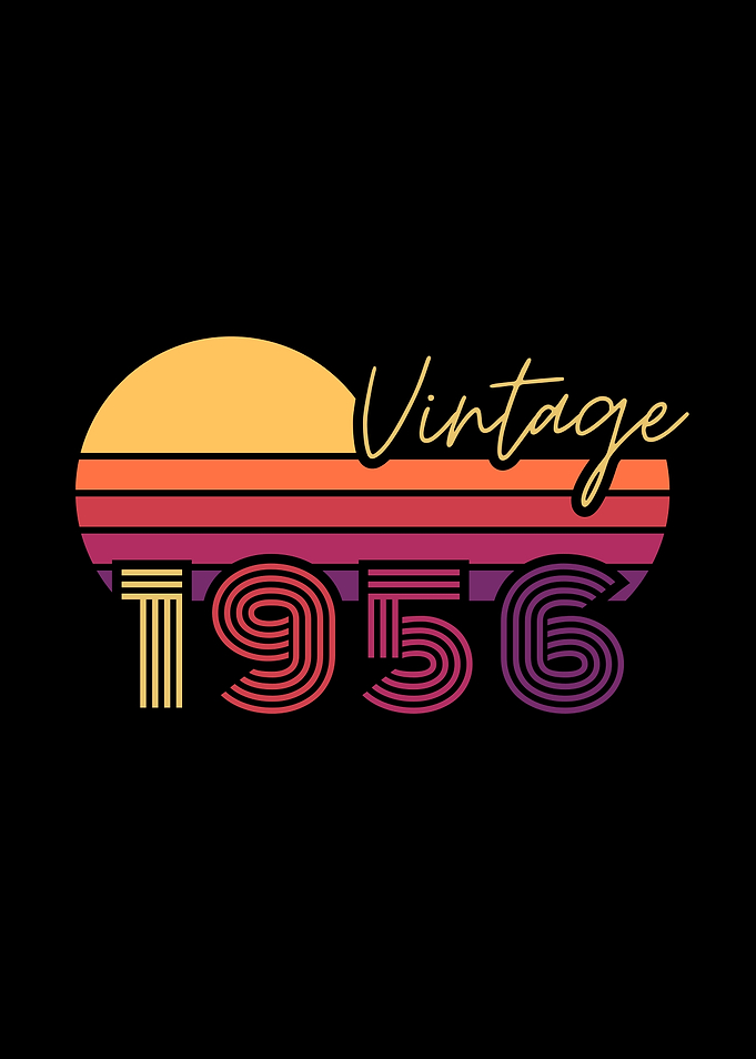 Vintage 1956 Retro Sunset Design
