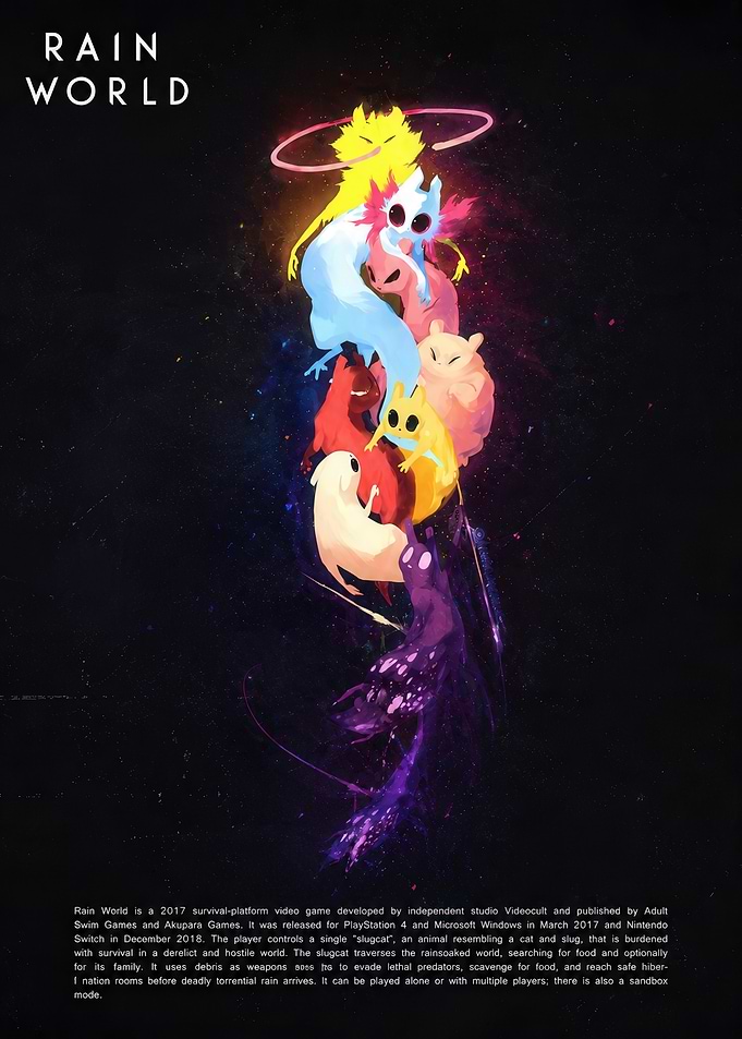 Rain World Slugcat Character Poster