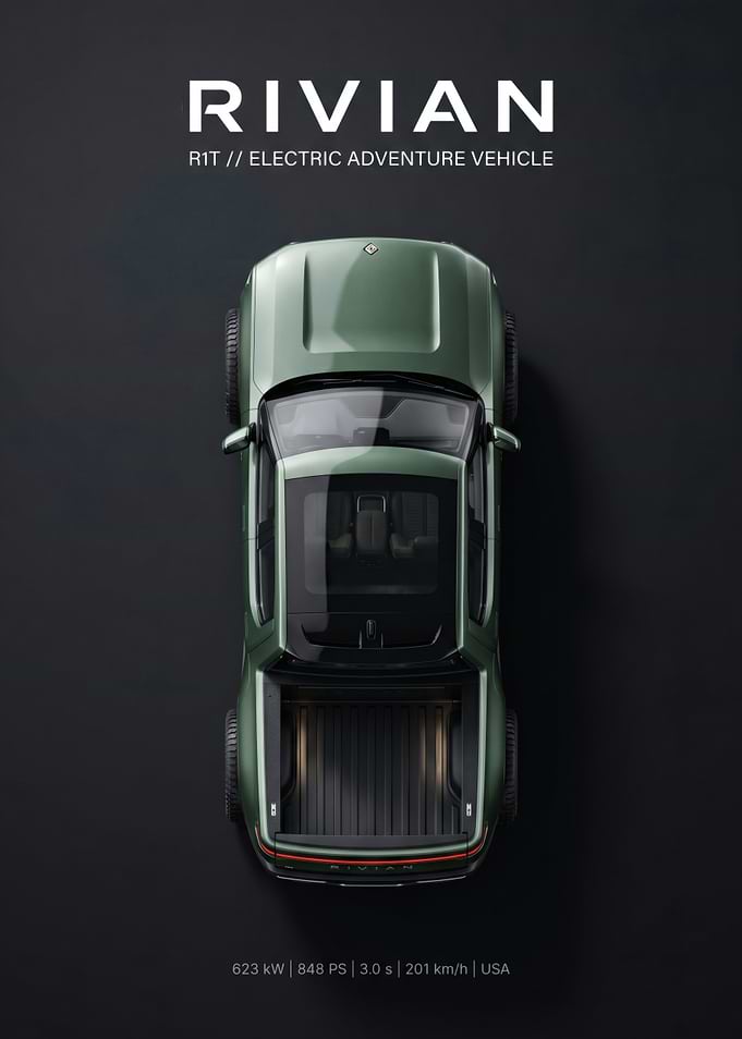 Rivian R1T Electric Adventure Vehicle Poster