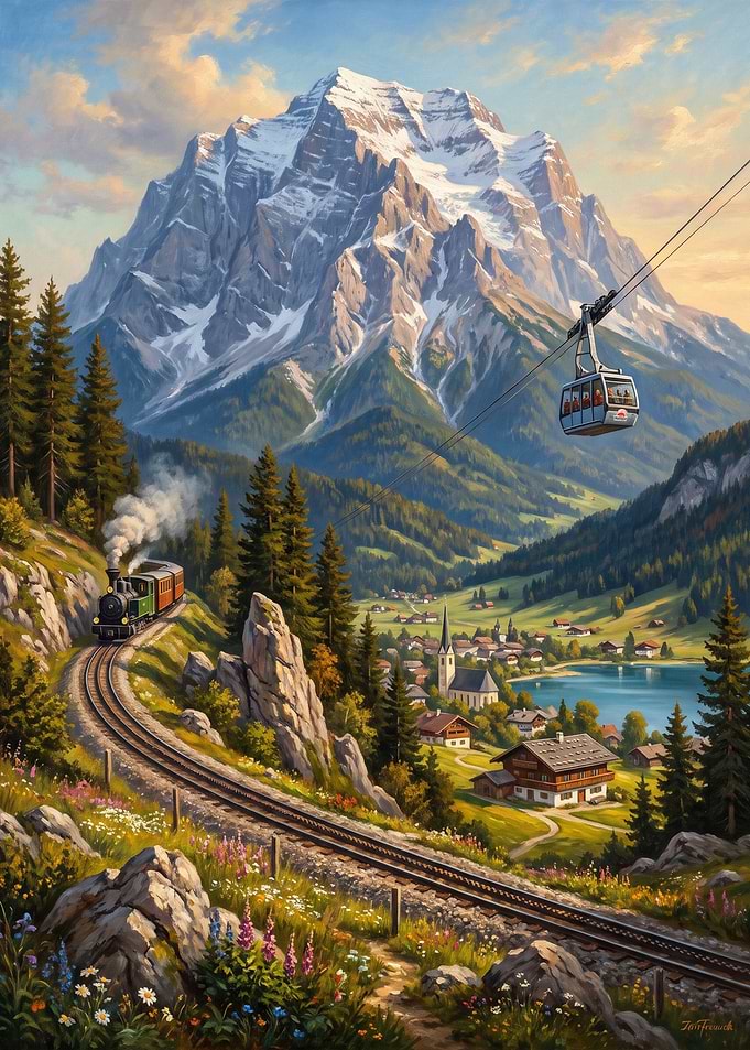 Painting Zugspitze Mountain