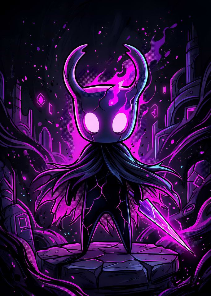 Hollow Knight Neon Purple Glow