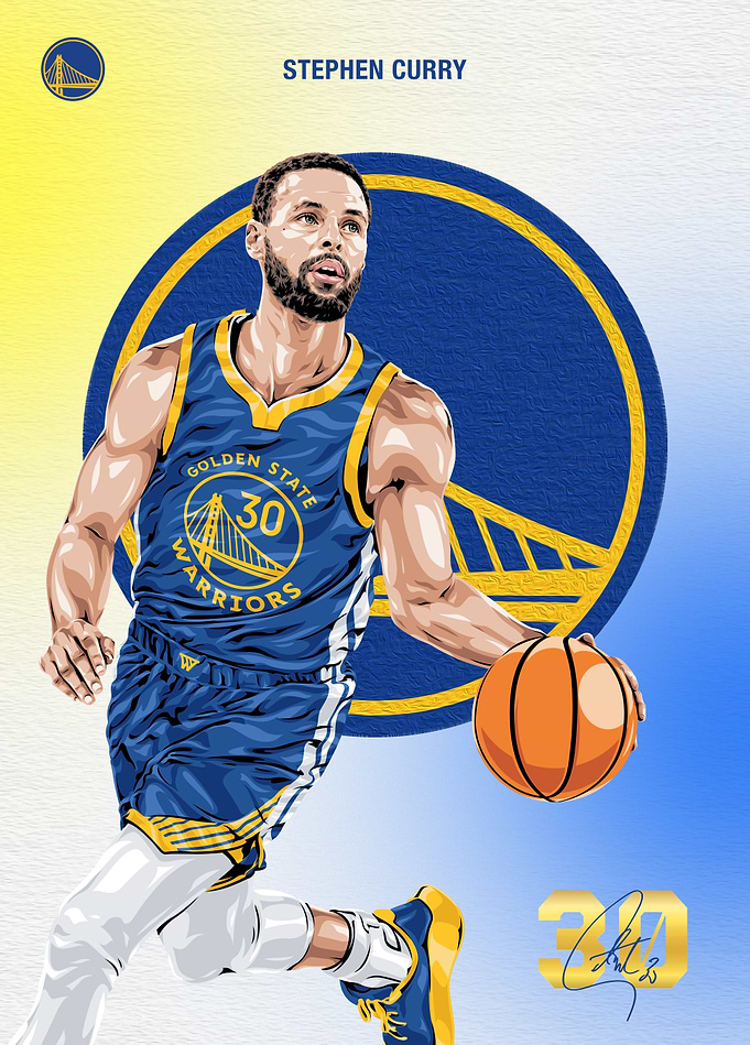 Stephen Curry: Dynamic Warrior Portrait