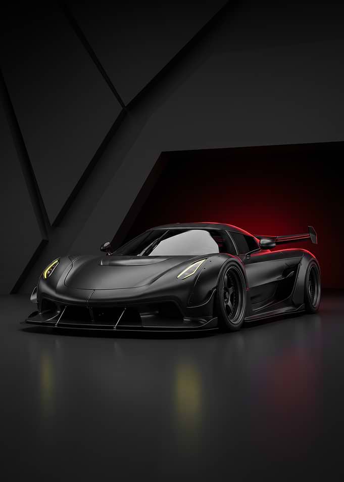Matte Black Koenigsegg Jesko Supercar