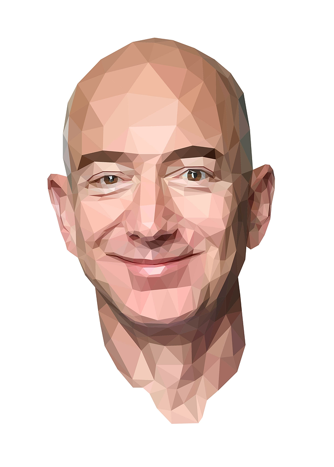 Low Poly Portrait of Jeff Bezos