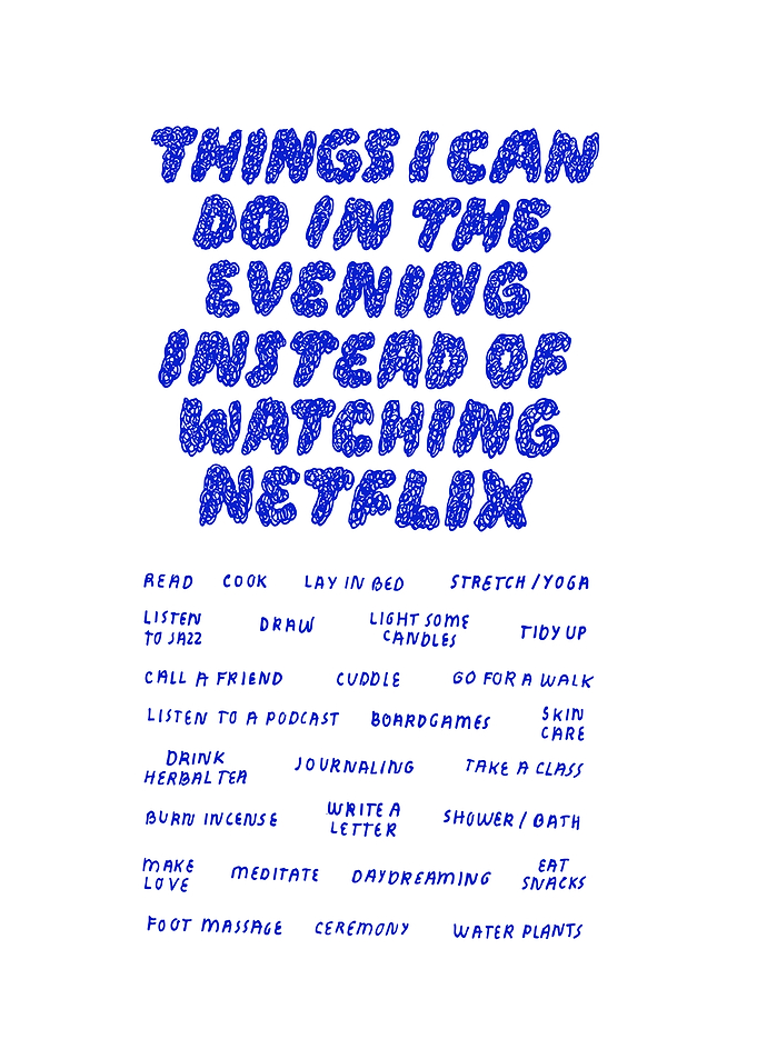 Evening Activities List Poster