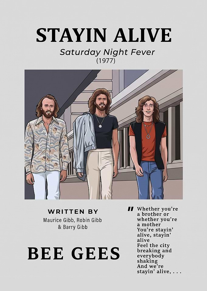 Bee Gees Stayin Alive Poster