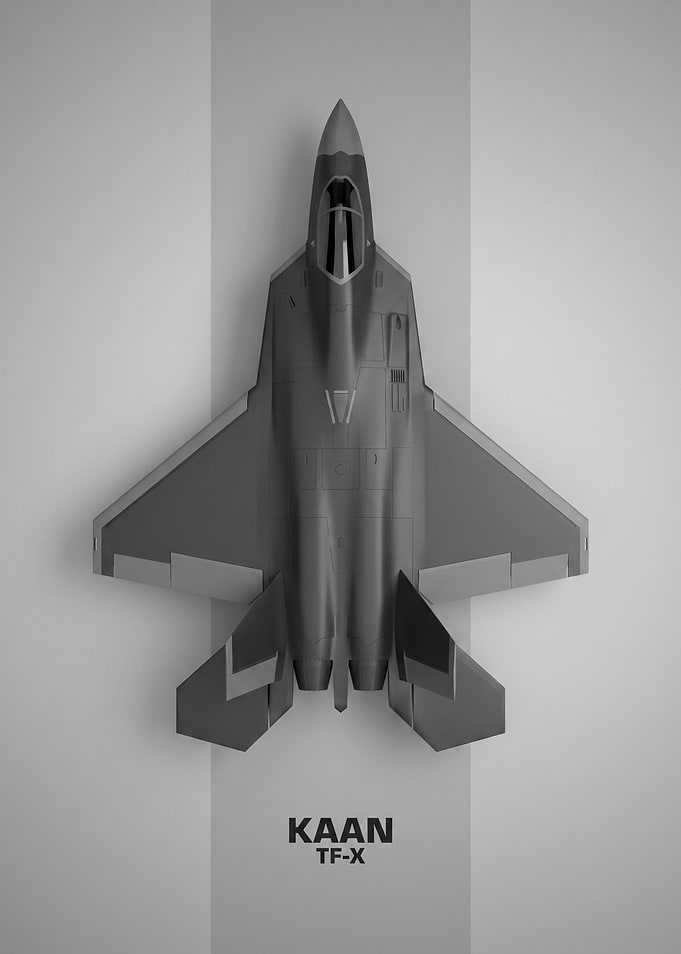 KAAN TF-X Fighter Jet Minimalist Poster