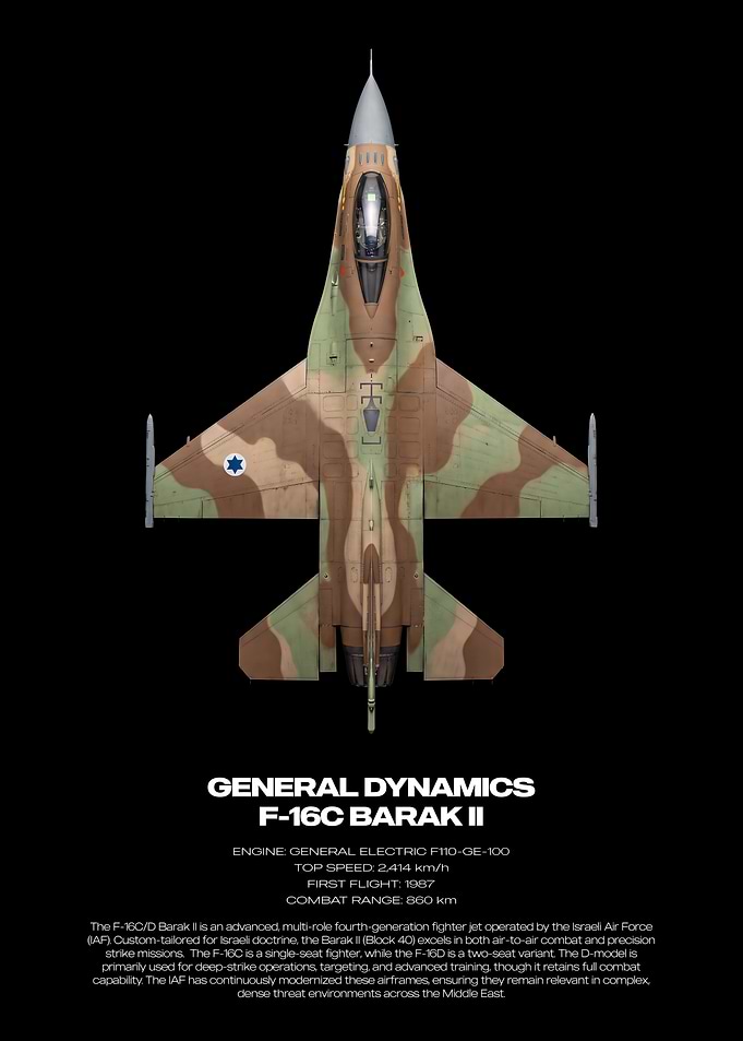 General Dynamics F-16C Barak II Poster