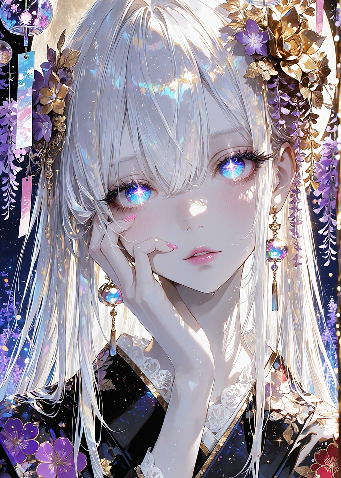 Ethereal Anime Girl with Glowing Eyes