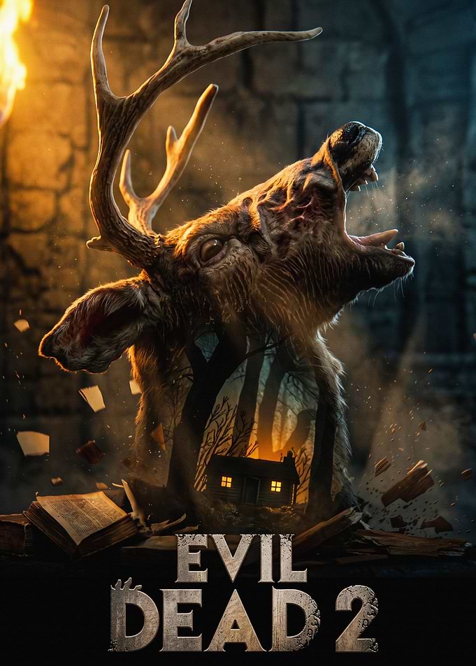 Evil Dead 2 Deer Head Poster