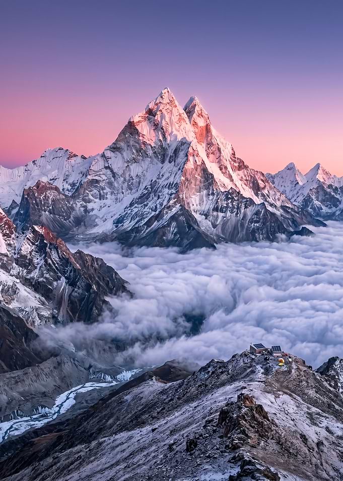 Majestic Himalayan Peak at Sunset