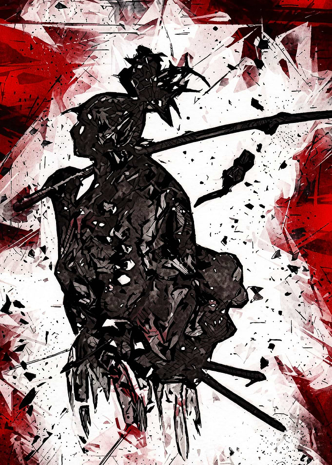 Shattered Samurai Warrior Silhouette