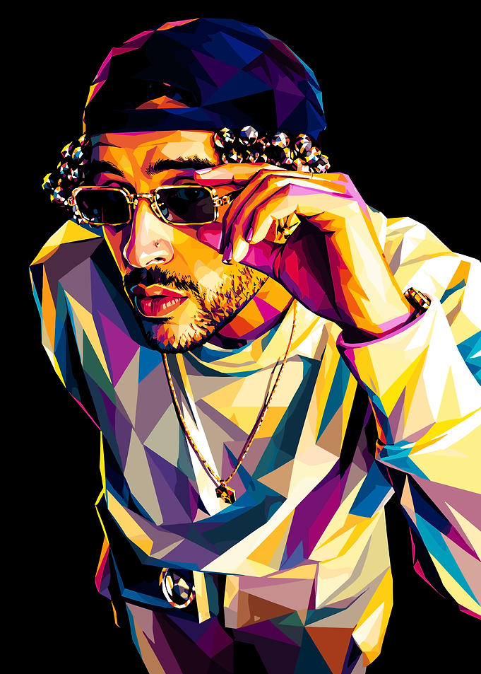 Bad Bunny Low Poly Portrait