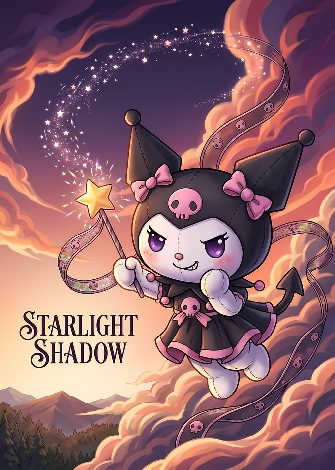 Kuromi Starlight Shadow Magical Illustration