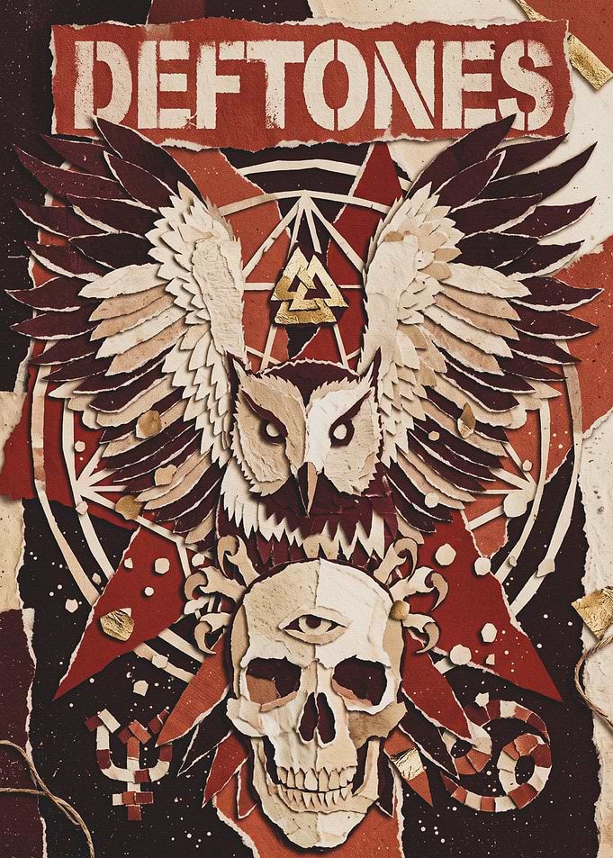 Deftones Owl and Skull Poster
