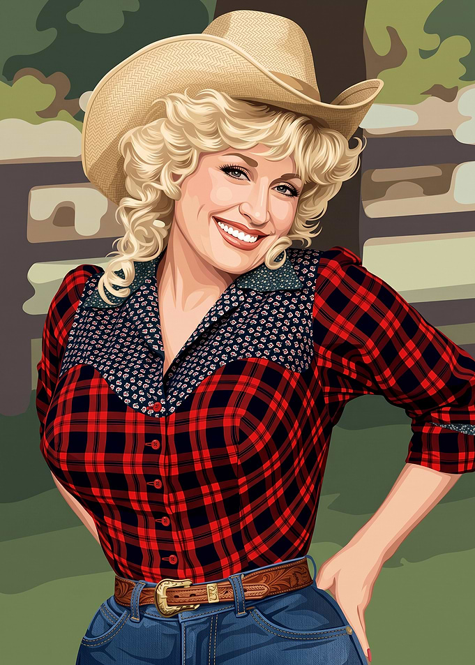 Dolly Parton Singer Illustration Poster