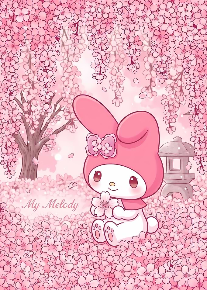 My Melody in Cherry Blossom Garden