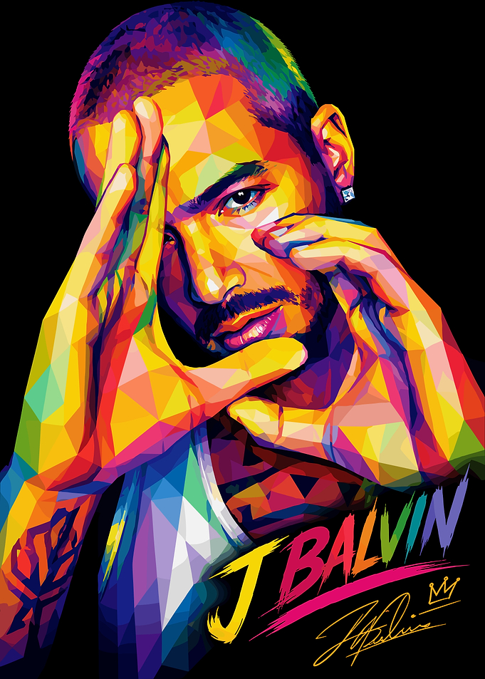 J Balvin Colorful Geometric Portrait