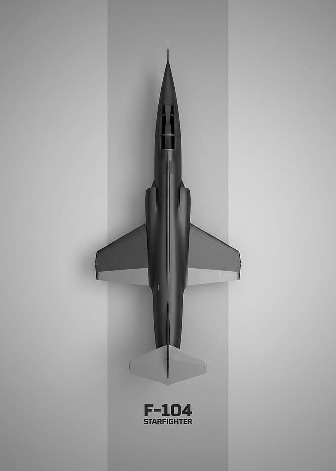 Minimalist F-104 Starfighter Top View