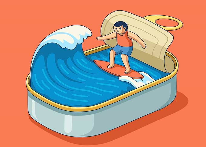 Surfer in a Sardine Can