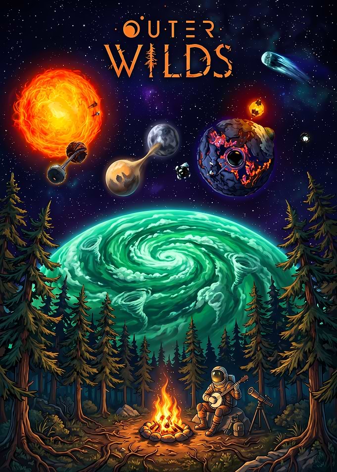 Outer Wilds Space Exploration Poster