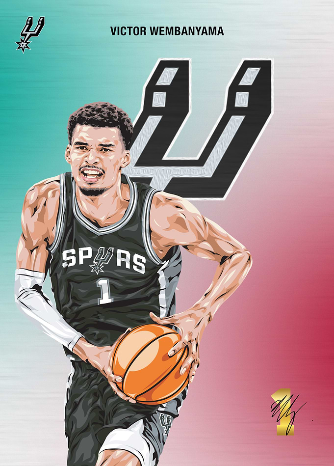 Victor Wembanyama: Dynamic Spurs Portrait
