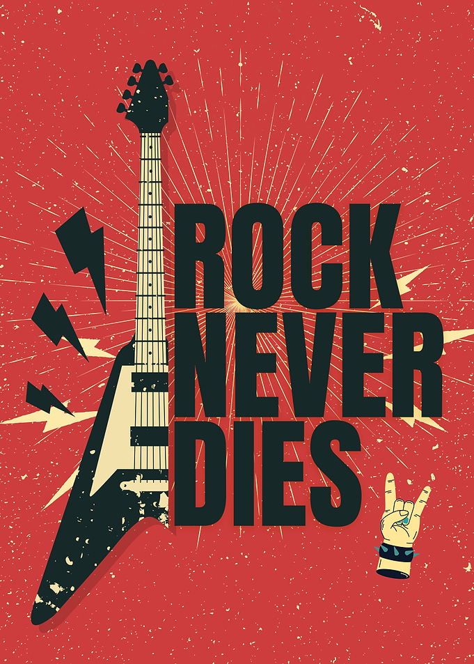 Rock Never Dies Vintage Poster