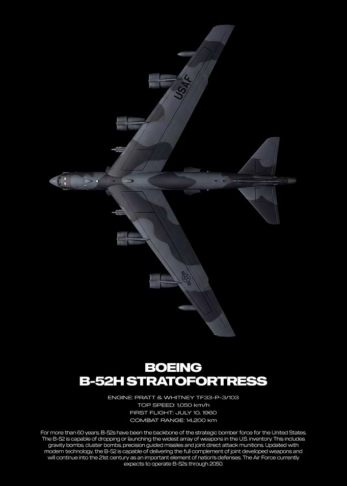 Boeing B-52H Stratofortress Technical Poster