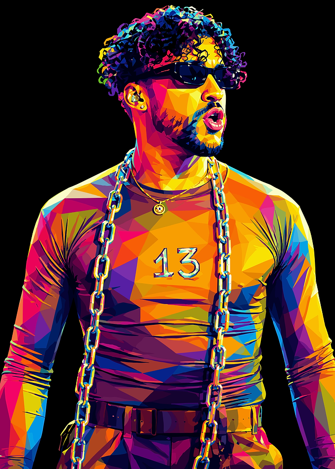 Bad Bunny Pop Art Portrait