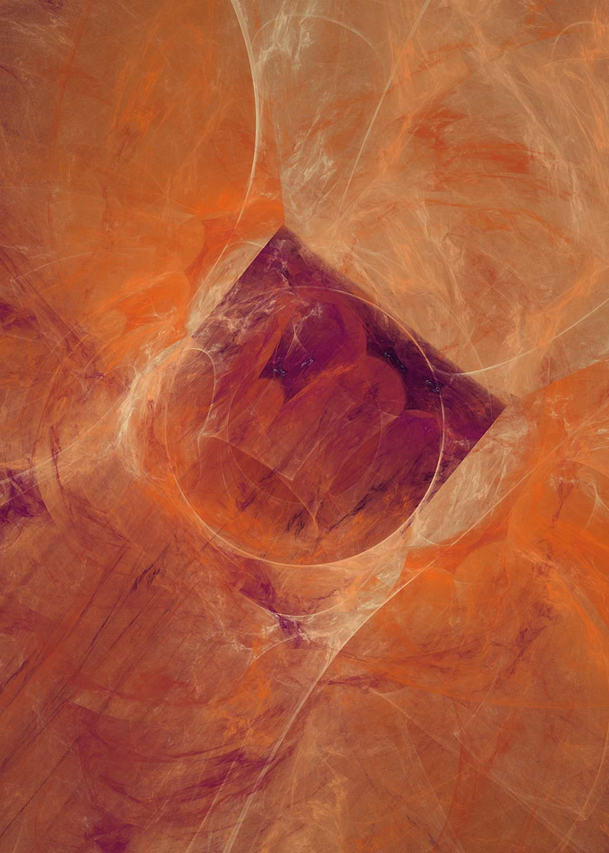 Abstract Orange and Purple Fractal Art
