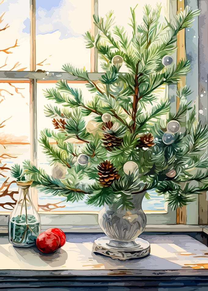 Winter Pine Branch Christmas Decor