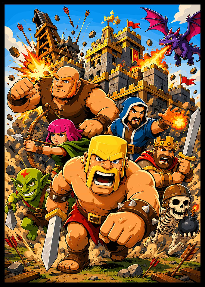 Clash of Clans Pixel Art Battle