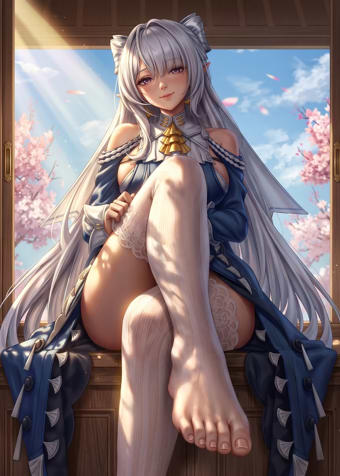 Anime Girl Sitting by Window