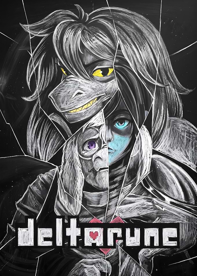 Deltarune Shattered Glass Character Art