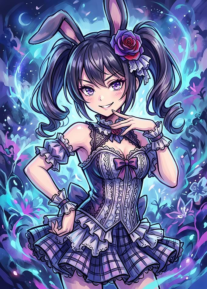 Anime Girl with Bunny Ears