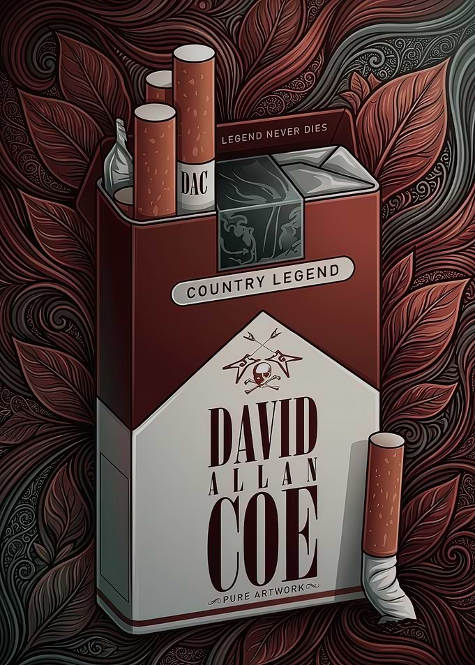 David Allan Coe Cigarette Pack Art