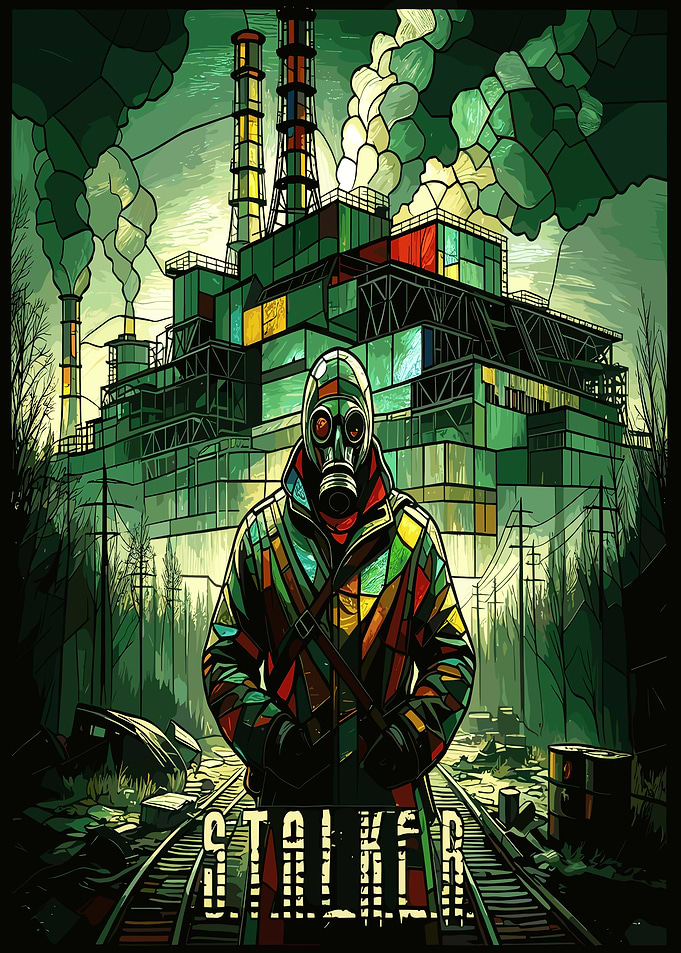 Stalker Chernobyl Stained Glass Poster