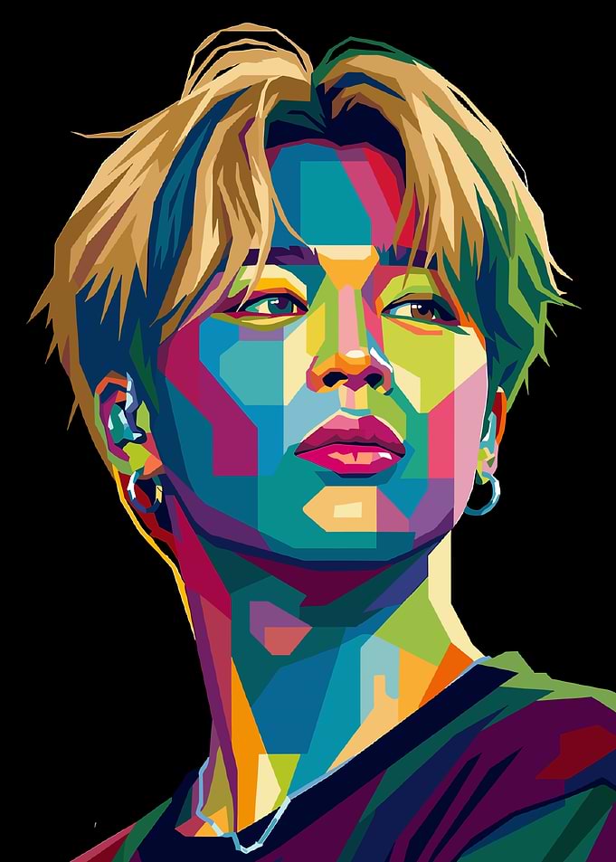 Colorful Pop Art Portrait of Jimin